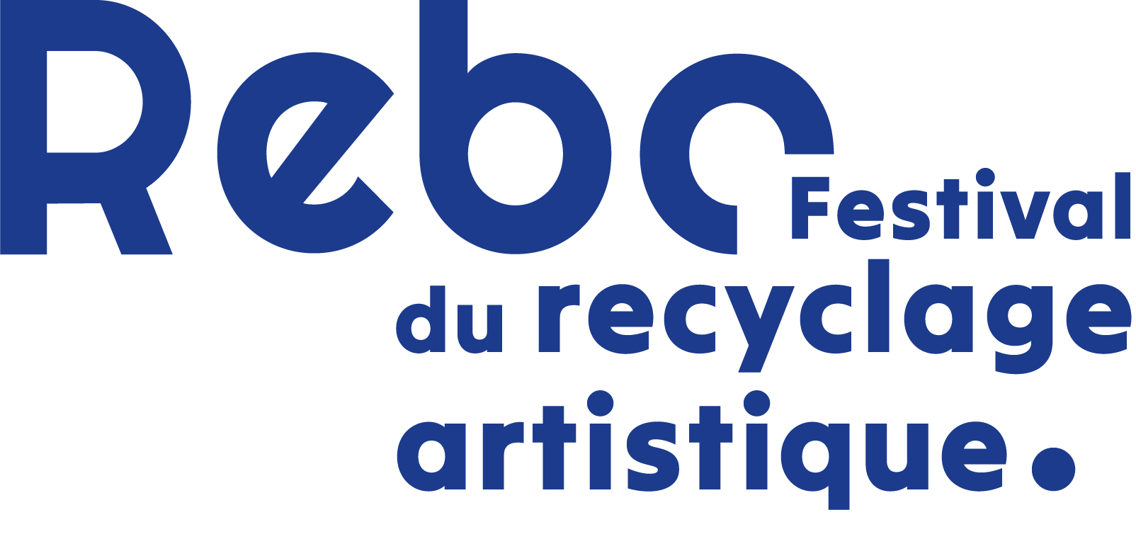 Logo horizontal du festival rebo avec sa baseline : Festival du recyclage artistique